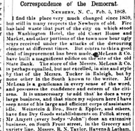 New Bern Recovers From Civil War