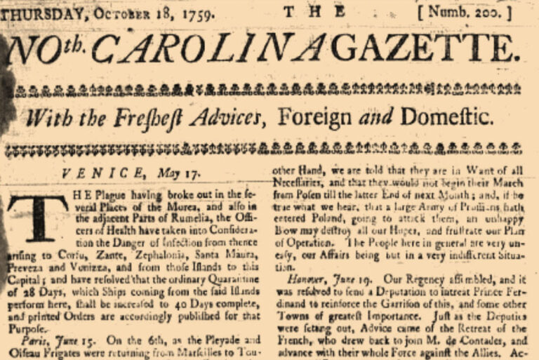 James Davis, New Bern’s Colonial Printer