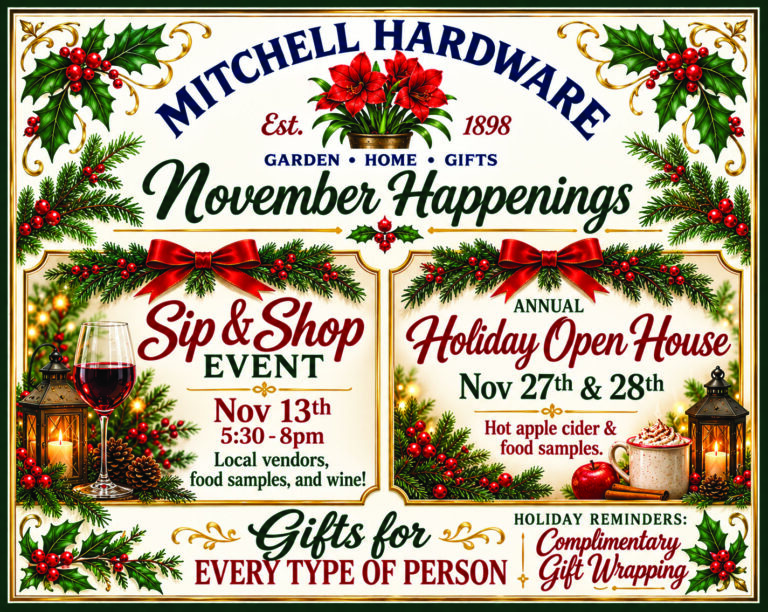 Mitchell Hardware November Happenings